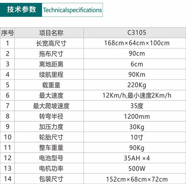 电动新和尘推车C3105